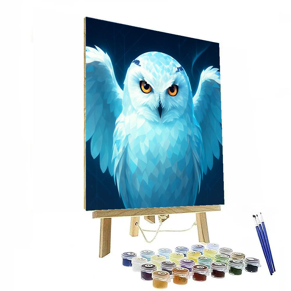 Chromatic Glacier Owl painting number kit