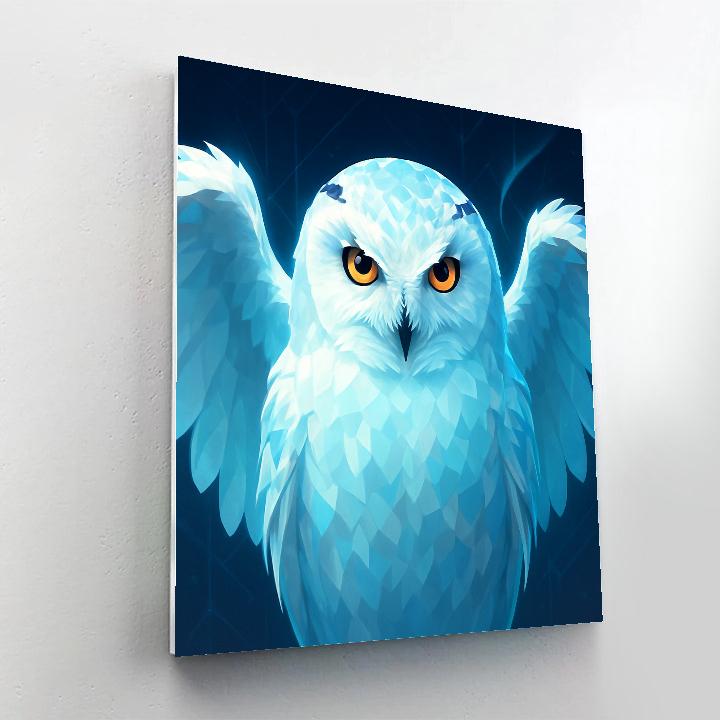Chromatic Glacier Owl painting number kit