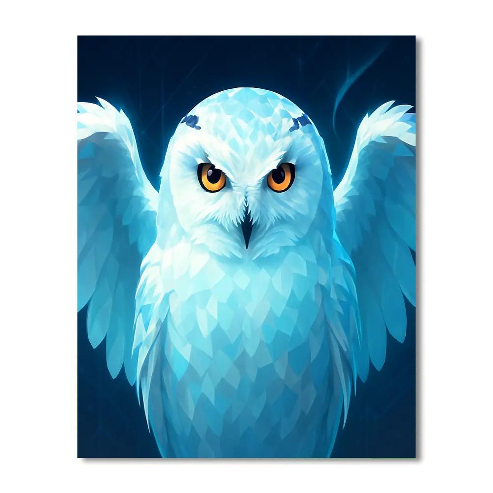 Chromatic Glacier Owl painting number kit