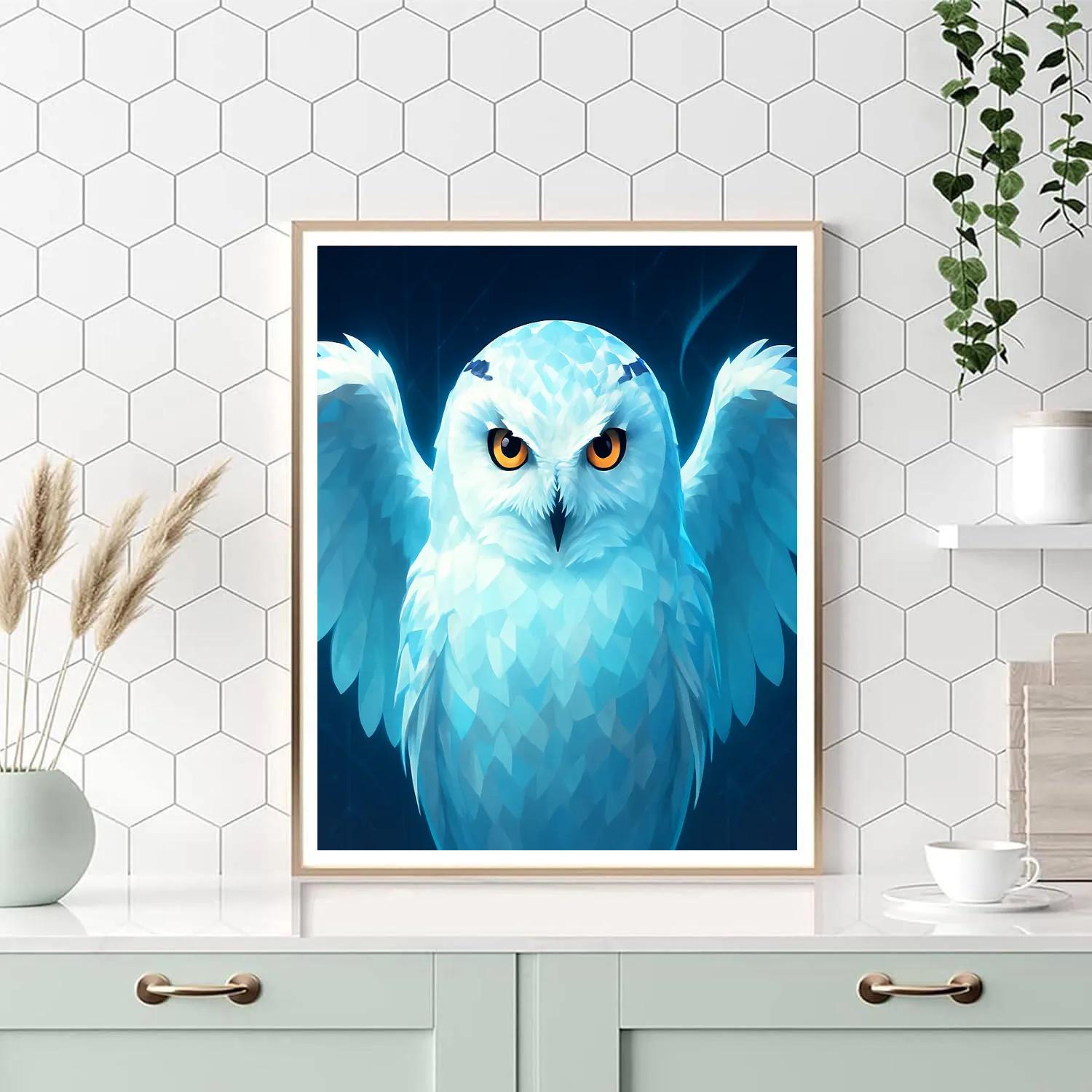 Chromatic Glacier Owl painting number kit