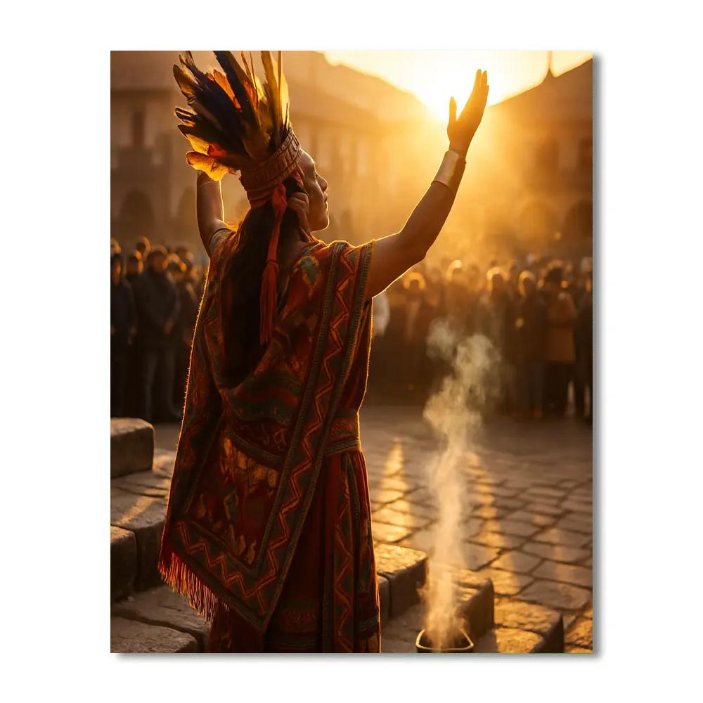 Inti Raymi Sunrise Ceremony Cusco paint by numbers
