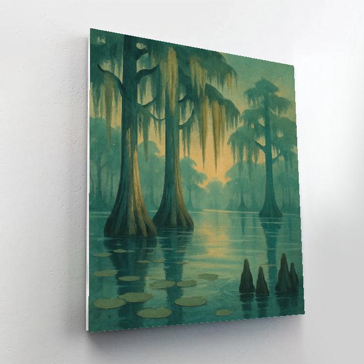 Cypress Marsh With Firefly Drift Painting by numbers kit