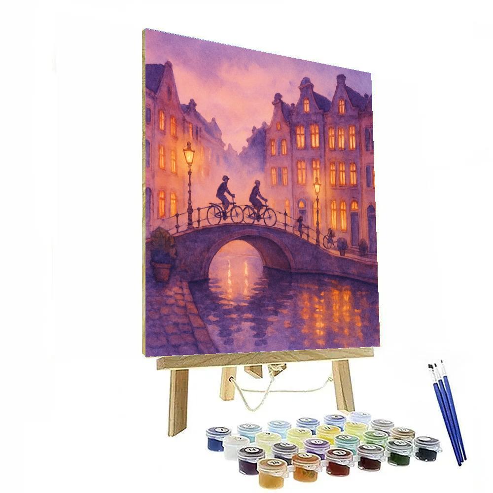 Canal Bridge At Lavender Dusk Numbered painting kits