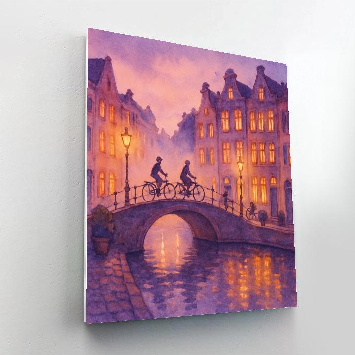 Canal Bridge At Lavender Dusk Numbered painting kits
