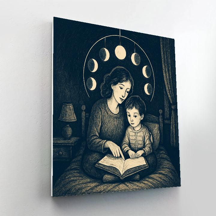 Moon Phase Bedtime Story Circle Number painting