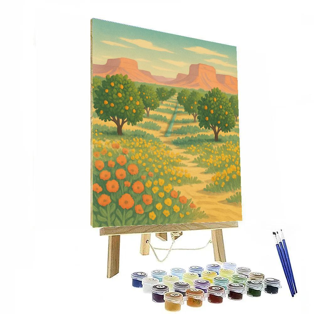 Desert Orchard After A Rare Bloom paint by color