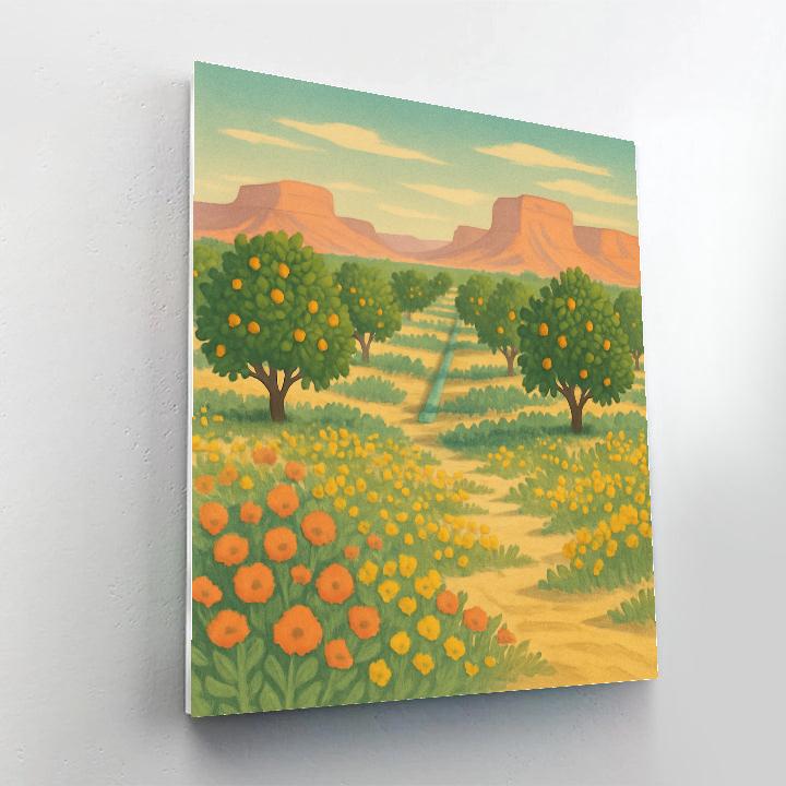 Desert Orchard After A Rare Bloom paint by color