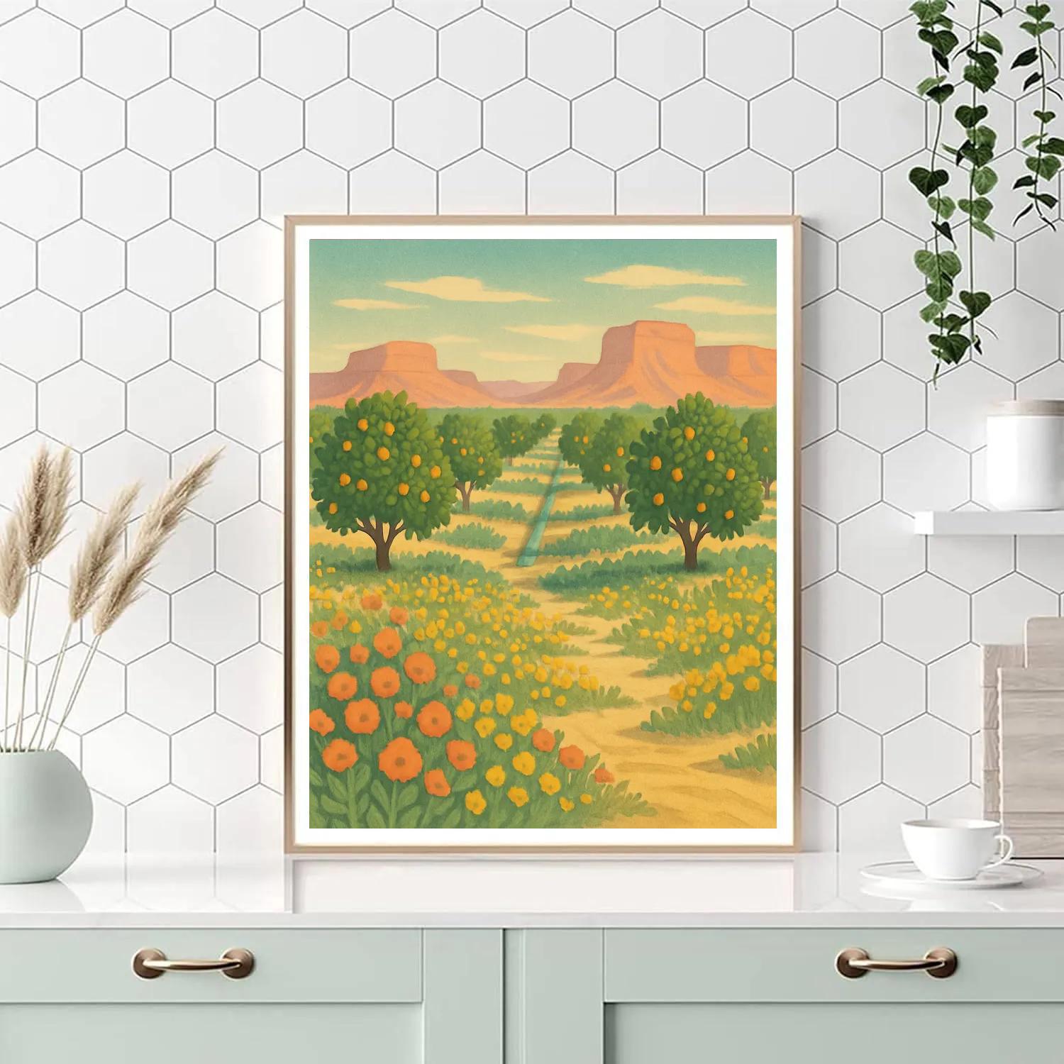 Desert Orchard After A Rare Bloom paint by color