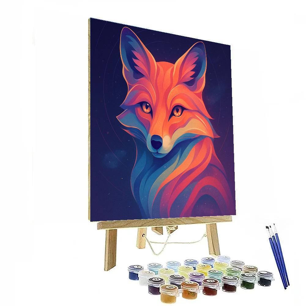 Cosmic Veil Fox Mirage DIY paint by numbers