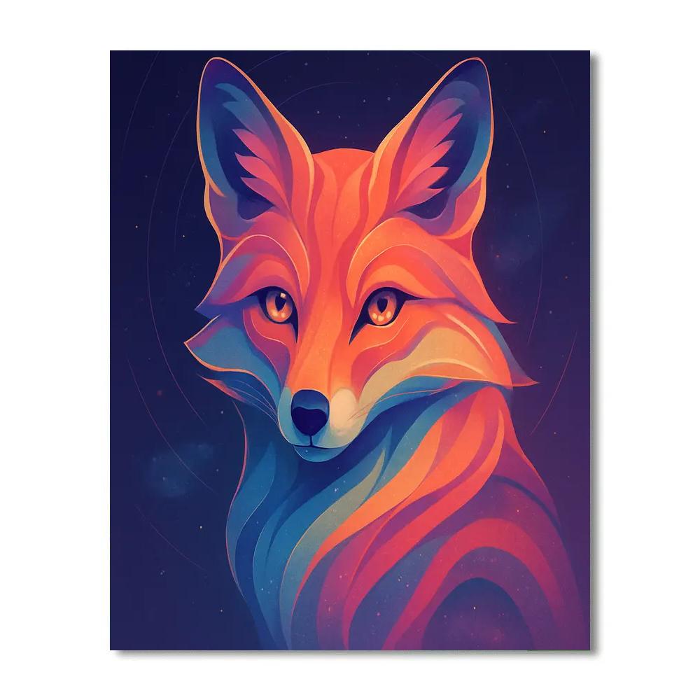 Cosmic Veil Fox Mirage DIY paint by numbers