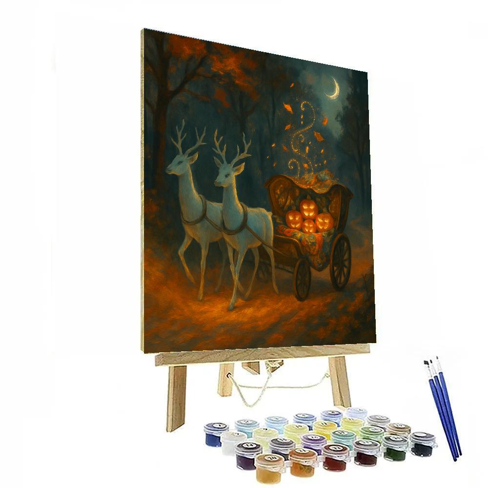 Carriage Ride Through Pumpkin Mist paint by color