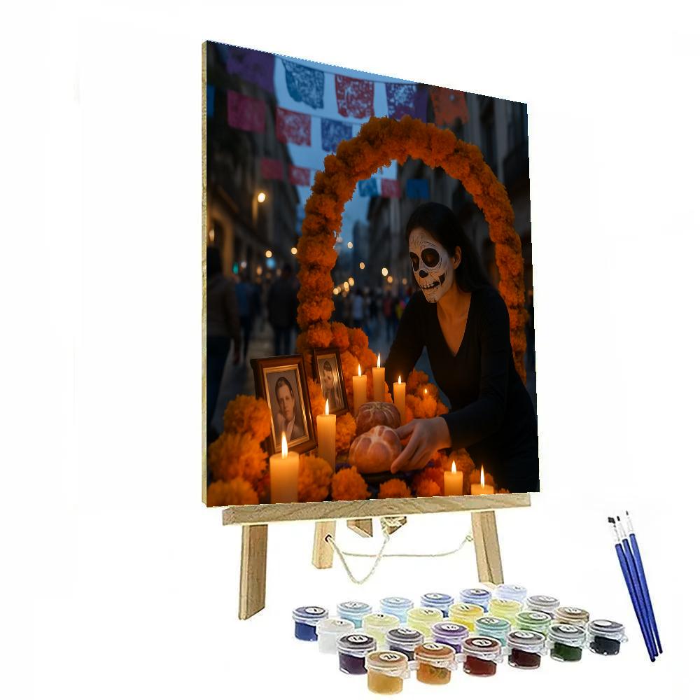 Día De Muertos Cempasuchil Street Ofrenda Mexico City paint by number