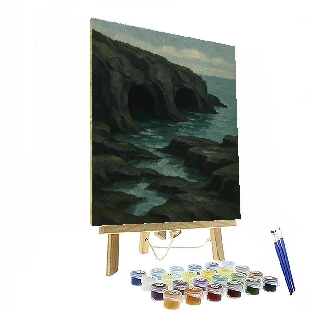 Cliffside Sea Caves At Low Tide Paint by numbers kits