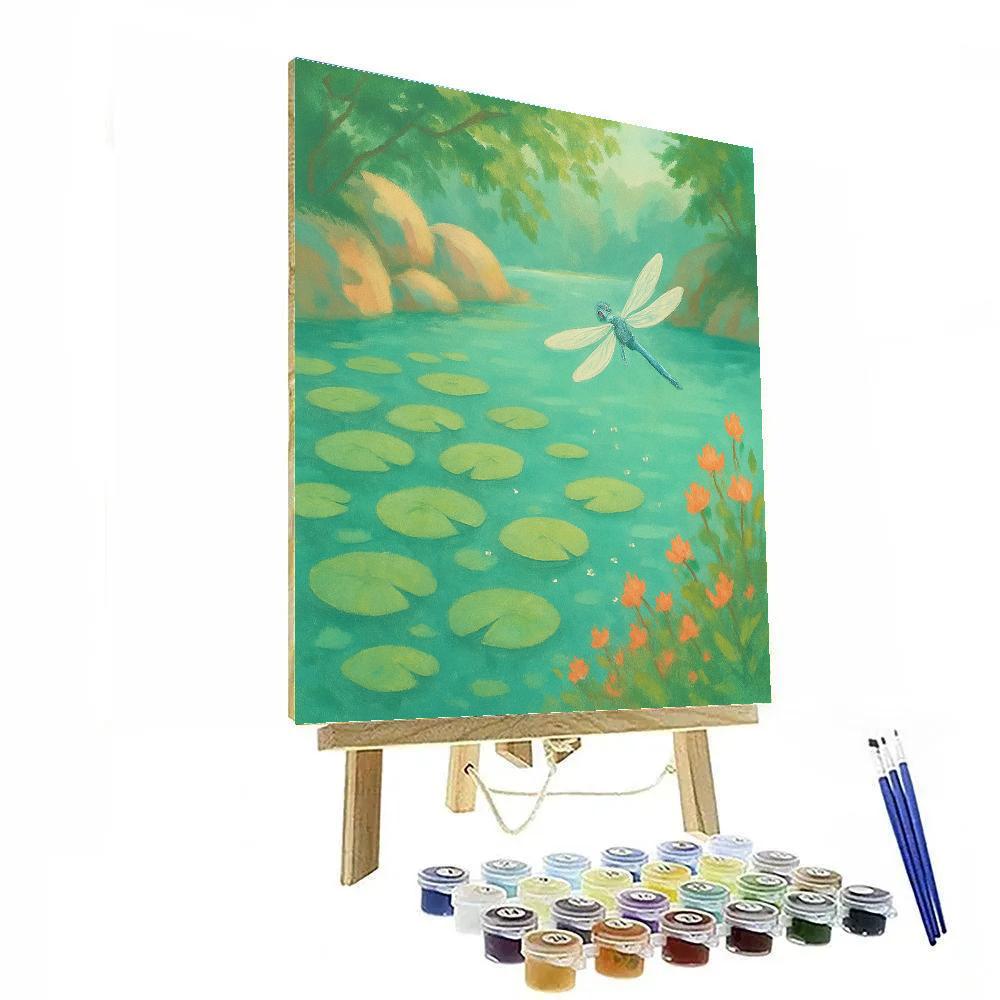 Summer Cove With Sunlit Lily Pads paint by color