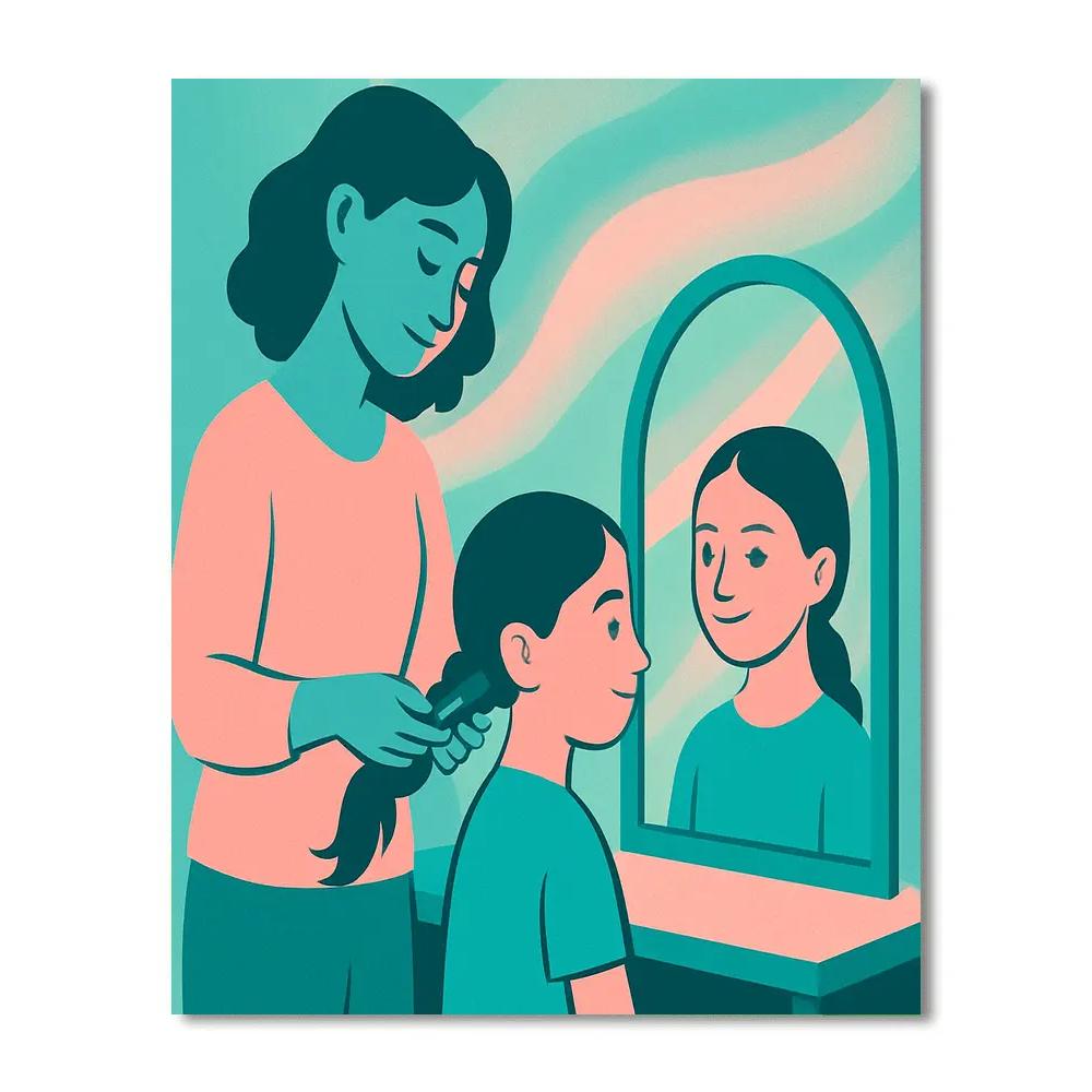 Aurora Braids Before School DIY paint by numbers