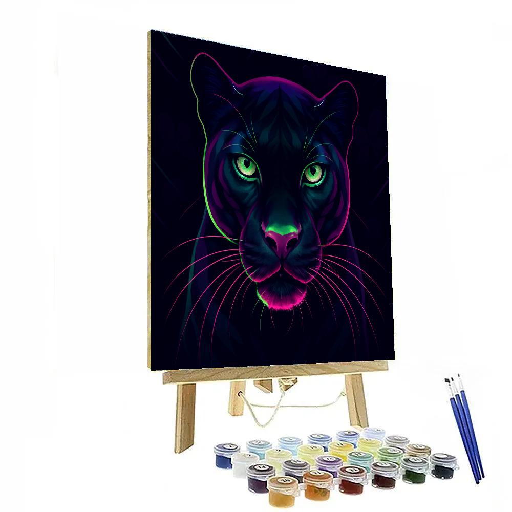 Electric Orchid Panther Numbered painting kits
