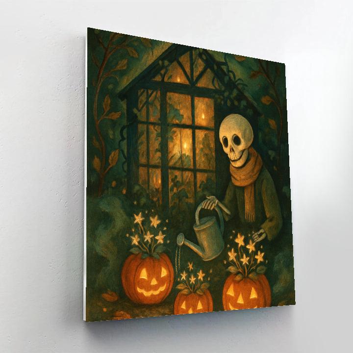 Haunted Greenhouse Candle Bloom Paint by numbers art