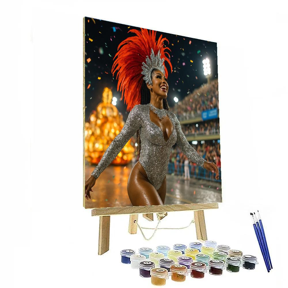 Rio Carnival Sambadrome Night Parade Number painting