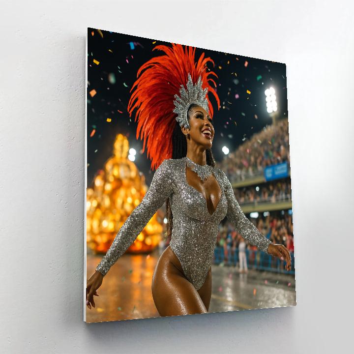 Rio Carnival Sambadrome Night Parade Number painting