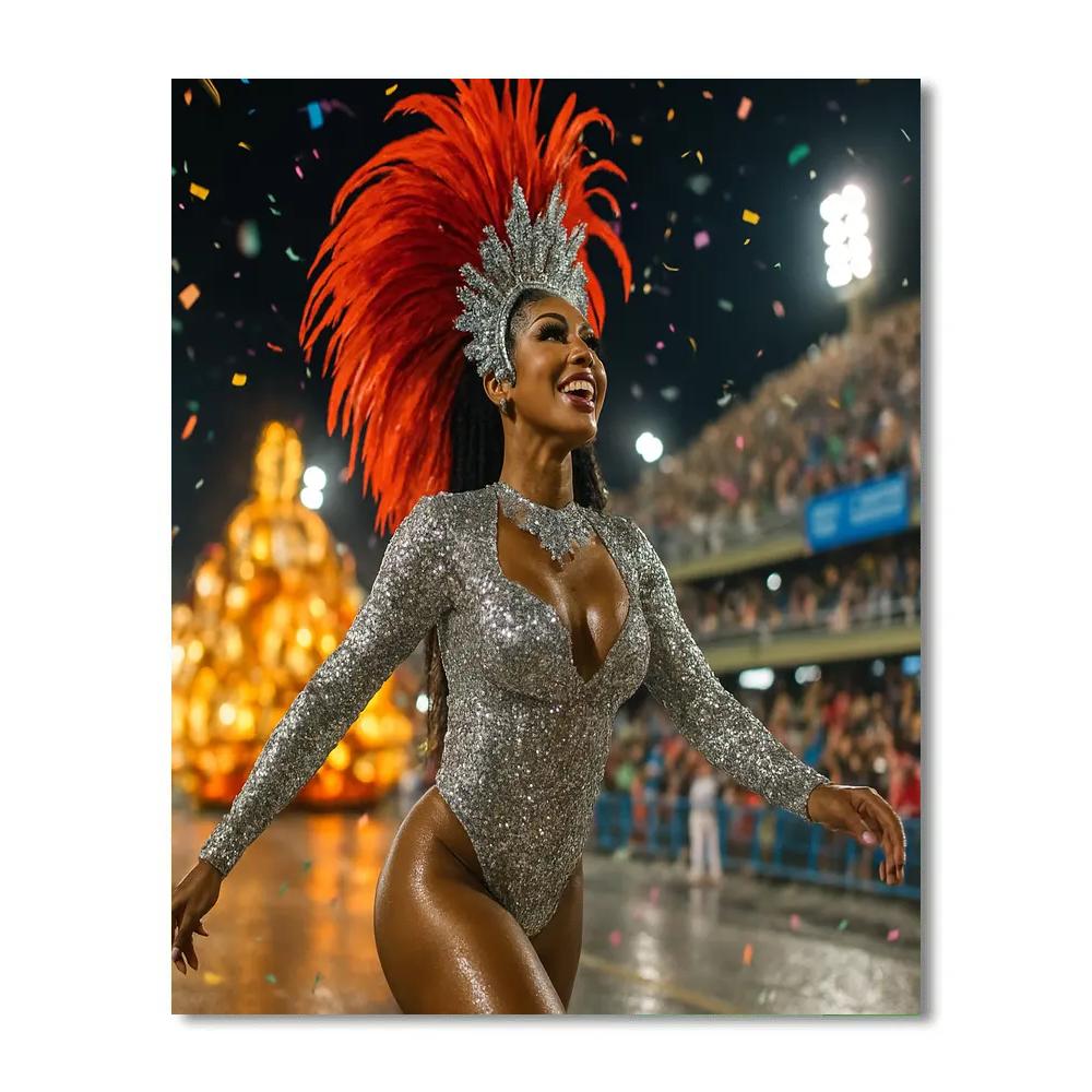 Rio Carnival Sambadrome Night Parade Number painting