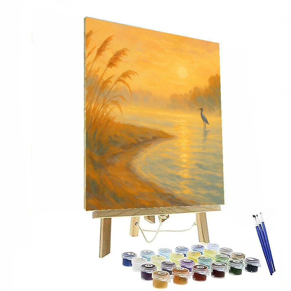 Golden Reed Meadow At Sunrise Bend Number painting