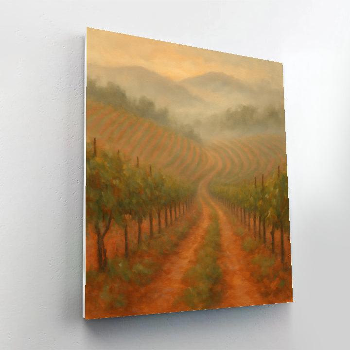 Terracotta Vineyard In Early Fog Paint by numbers art