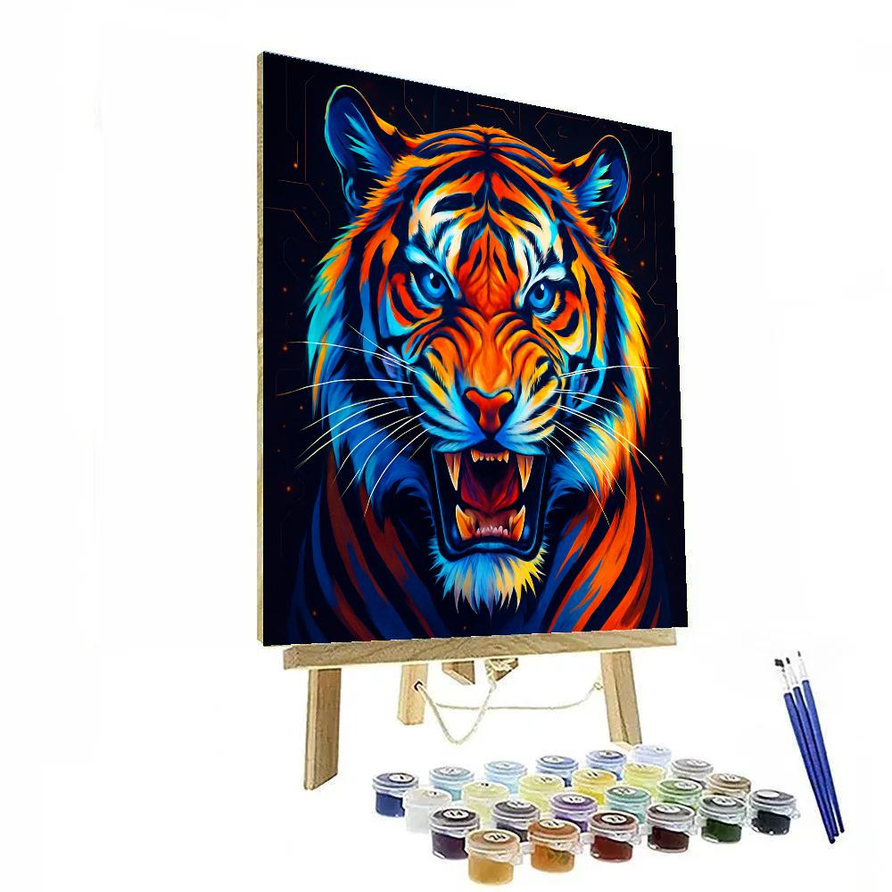 Molten Circuit Tiger Painting by numbers kit