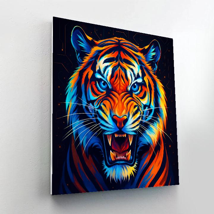 Molten Circuit Tiger Painting by numbers kit