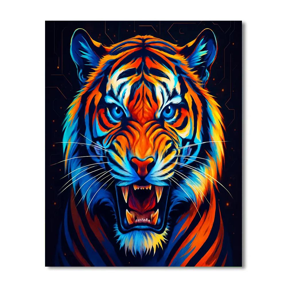 Molten Circuit Tiger Painting by numbers kit