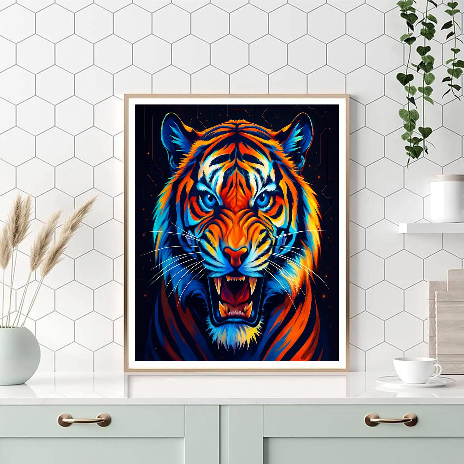 Molten Circuit Tiger Painting by numbers kit