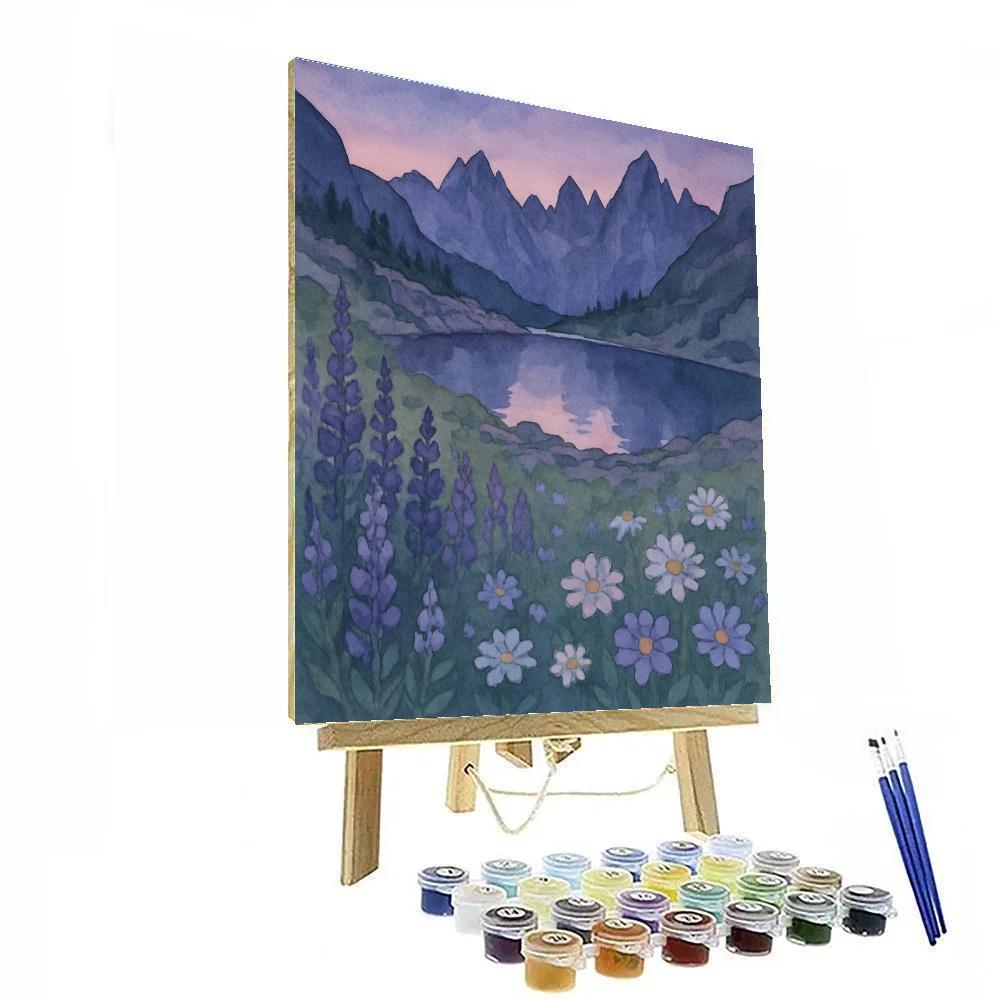 Alpine Wildflower Basin Under Twilight DIY paint by numbers