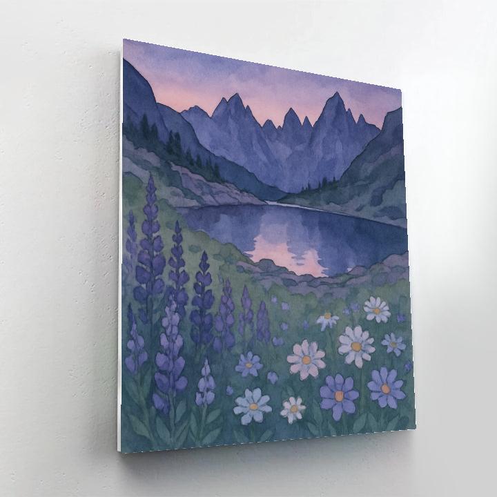 Alpine Wildflower Basin Under Twilight DIY paint by numbers