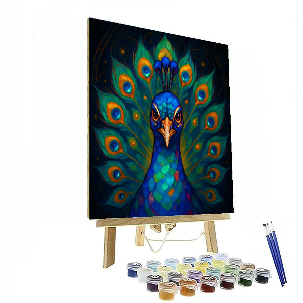 Radiant Mosaic Peacock DIY paint by numbers