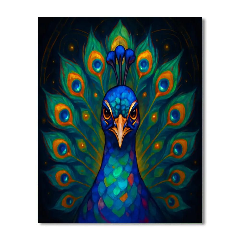 Radiant Mosaic Peacock DIY paint by numbers
