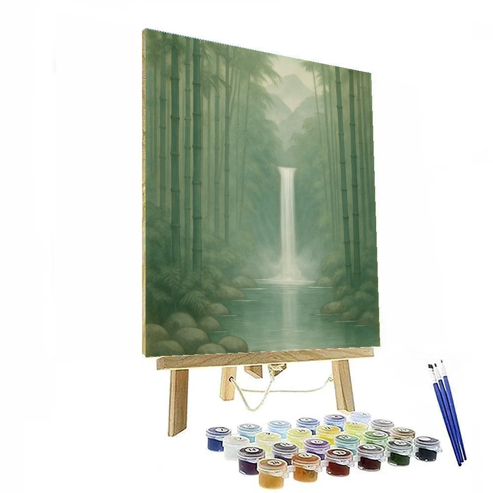 Bamboo Valley With Ribbon Waterfall Paint by numbers kits