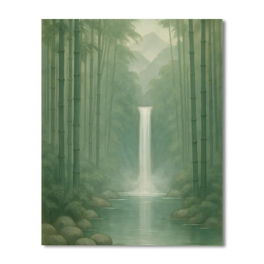 Bamboo Valley With Ribbon Waterfall Paint by numbers kits