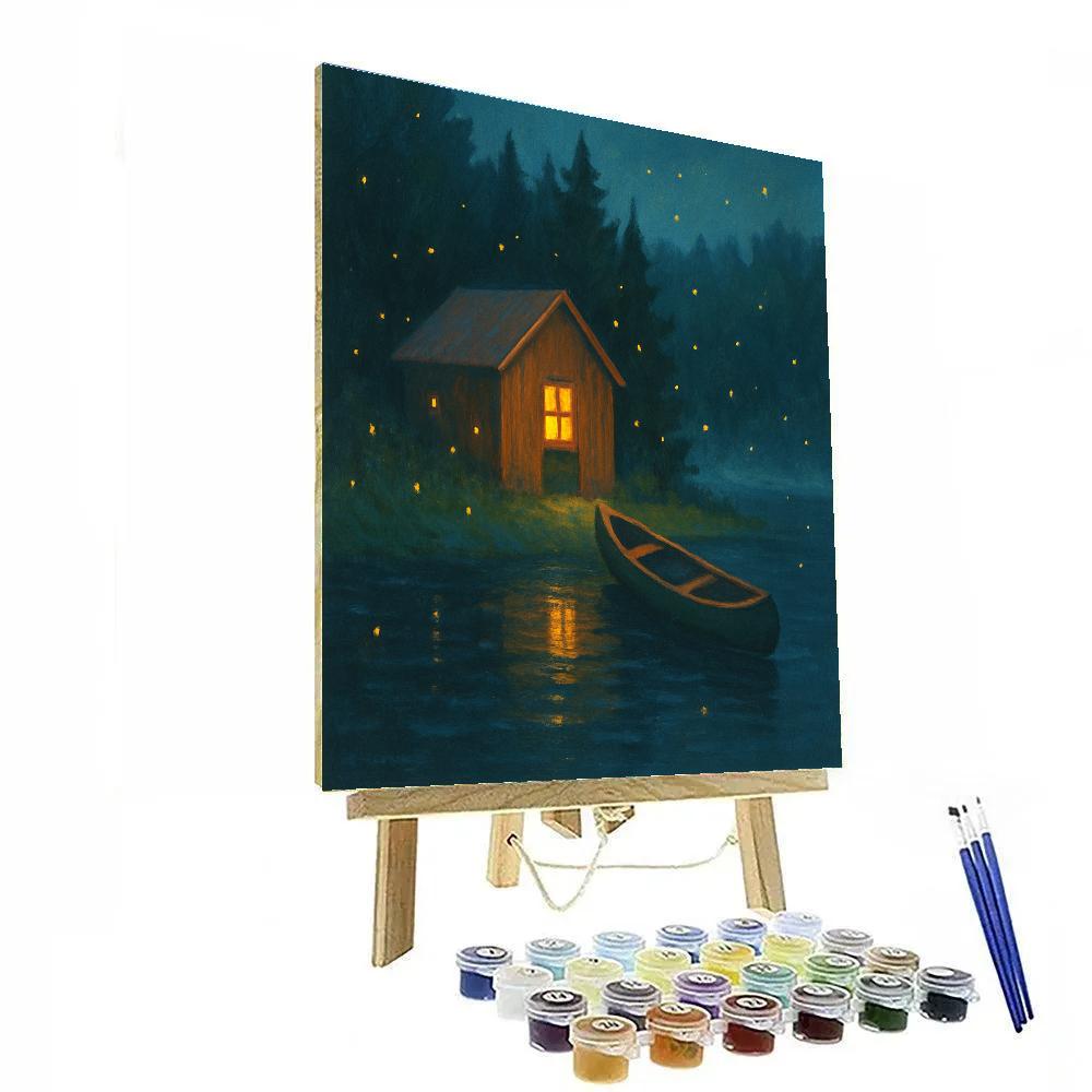 Firefly Evening By The Quiet Boathouse Painting by numbers kit