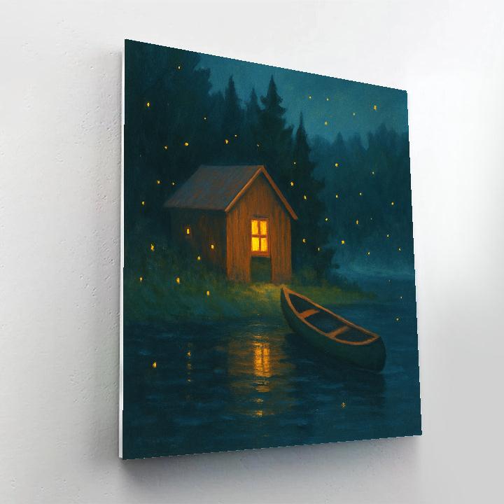 Firefly Evening By The Quiet Boathouse Painting by numbers kit