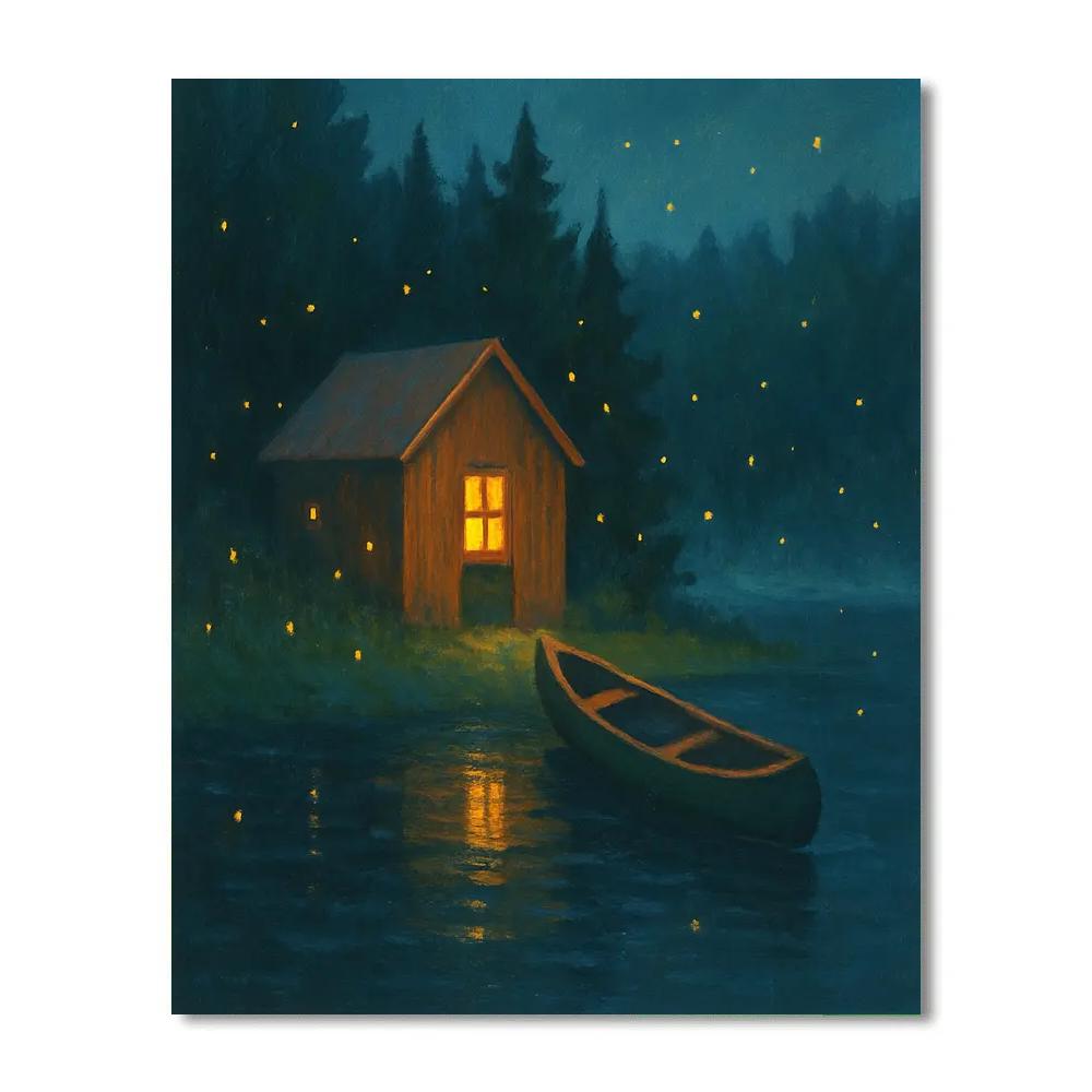 Firefly Evening By The Quiet Boathouse Painting by numbers kit