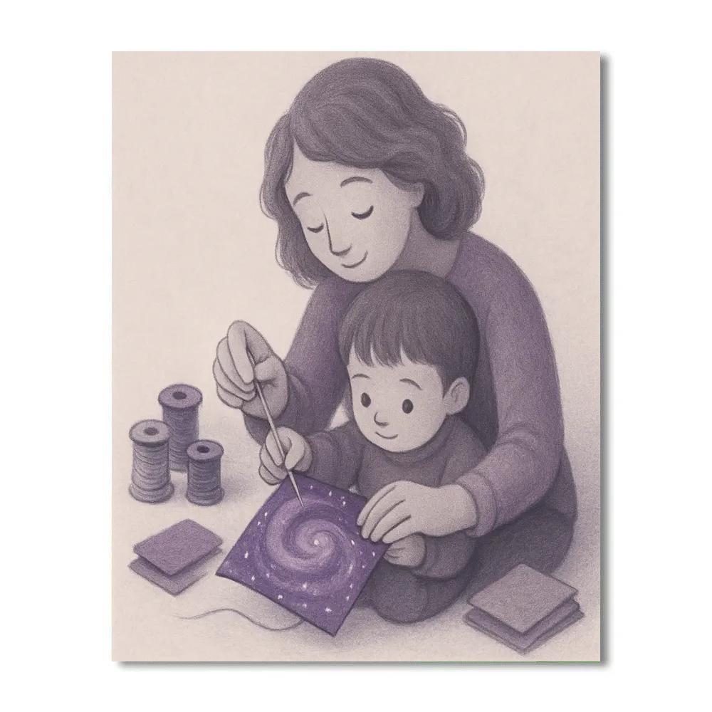 Galaxy Quilt Sewing Lesson paint by numbers