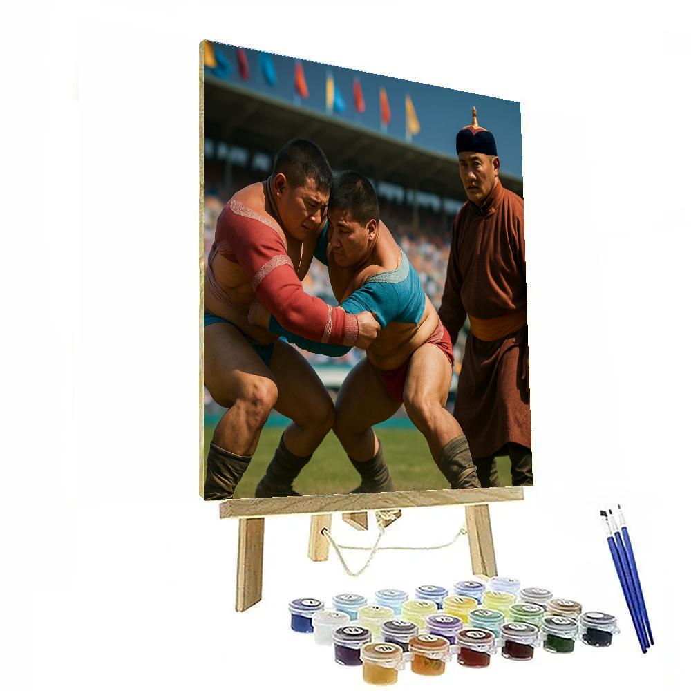 Naadam Festival Mongolian Wrestling Ulaanbaatar Stadium paint by numbers