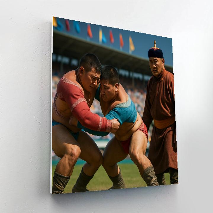 Naadam Festival Mongolian Wrestling Ulaanbaatar Stadium paint by numbers