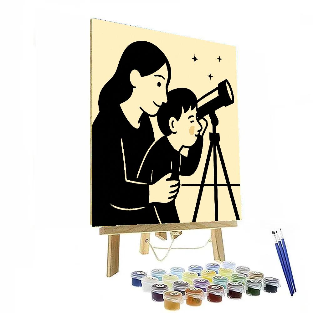 Telescope Checkup With Mom Painting by numbers kit