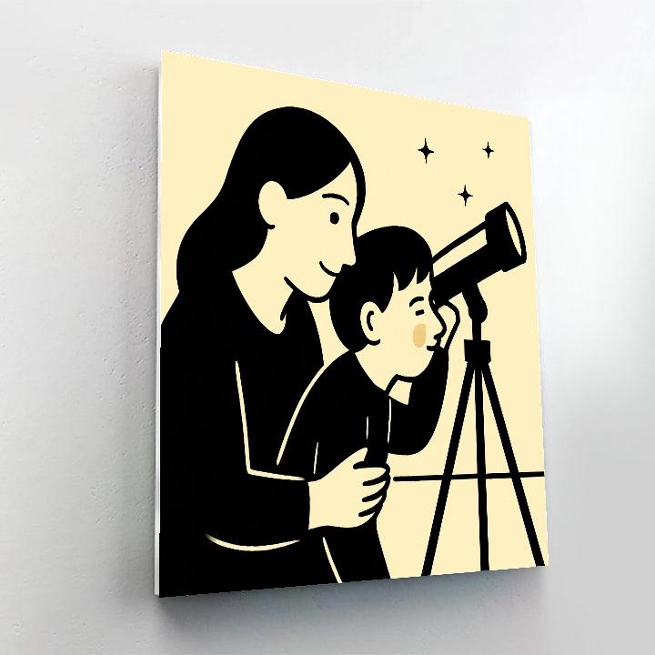 Telescope Checkup With Mom Painting by numbers kit