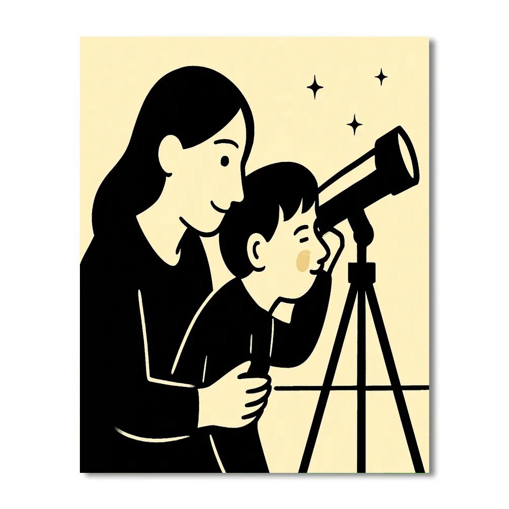 Telescope Checkup With Mom Painting by numbers kit