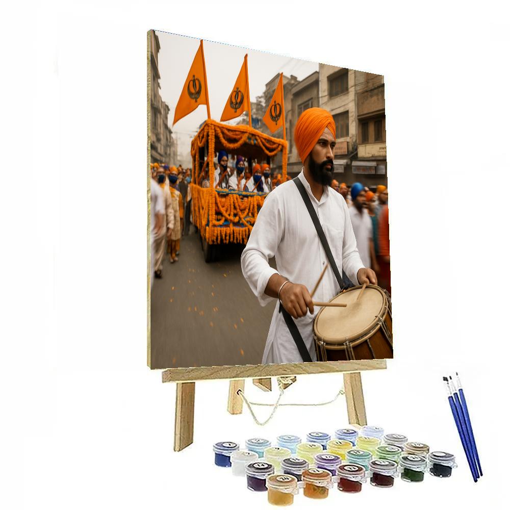 Vaisakhi Nagar Kirtan Parade Amritsar paint by numbers