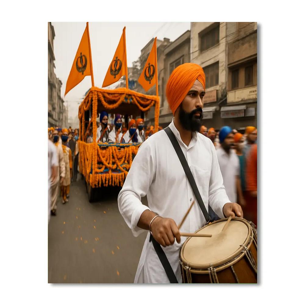 Vaisakhi Nagar Kirtan Parade Amritsar paint by numbers