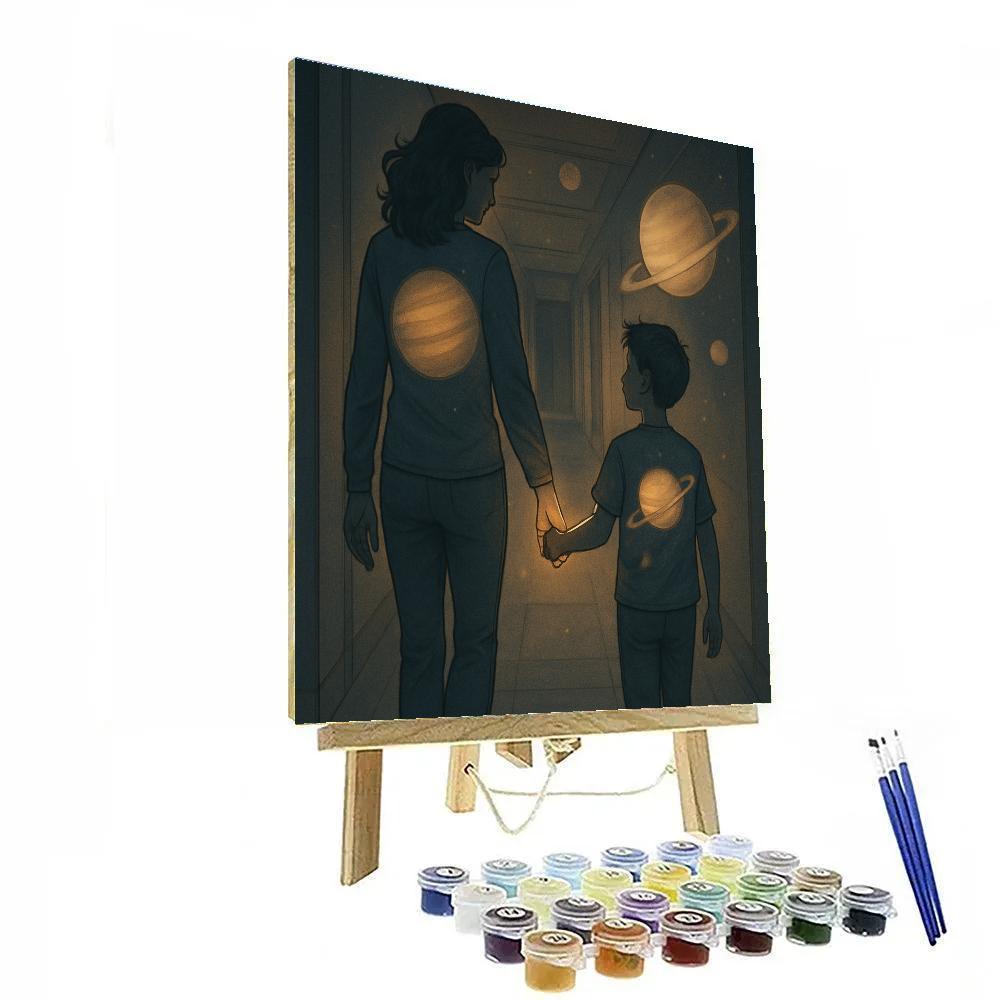 Planetarium Hand Holding Walk Painting by numbers kit