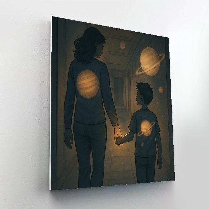 Planetarium Hand Holding Walk Painting by numbers kit