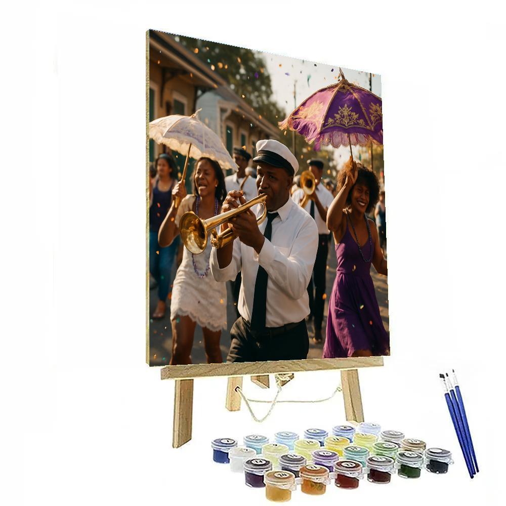 Mardi Gras Second Line New Orleans Afternoon Paint by numbers art